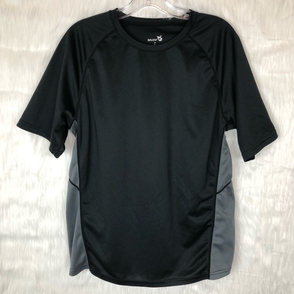 Baleaf Black & Grey Sweat Wicking Running Shirt